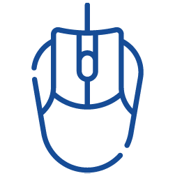 Blue computer mouse gaming icon